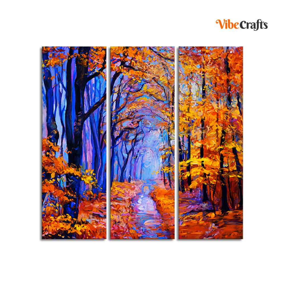 Beautiful Forest Canvas Wall Painting Set of 3