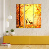 Deer Canvas Wall Painting of 3 Pieces