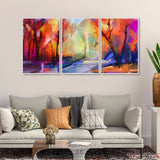 Forest of Color Floating Canvas Wall Painting Set of 3