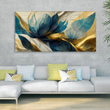  Flower and Waves Canvas Wall Painting