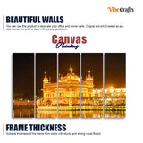 Beautiful Golden Temple Canvas Wall Painting of Five Pieces