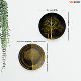 Beautiful Golden Tree Wall Hanging Plates of Two Pieces
