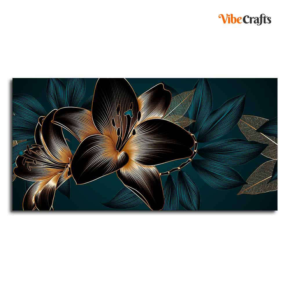 Beautiful Lilies Flowers Canvas Wall Painting