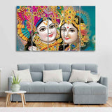 Beautiful Lord Radha Krishan Canvas Wall Painting Five Pieces