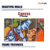 Beautiful Lord Radha Krishna Five Pieces Wall Painting