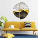 Beautiful Luxury Modern Lines Art Semi Circle Frames Set Of 2