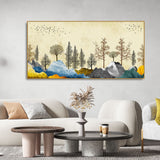 Beautiful Mountain Landscape with Trees Premium Canvas Wall painting