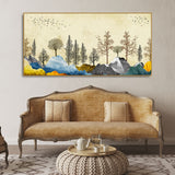 Mountain Landscape with Trees Premium Canvas Wall painting