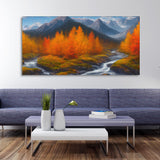  Autumn foliage of Trees Canvas Wall Painting