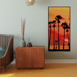 Beautiful Palm Tree at Sunset Canvas Wall Painting