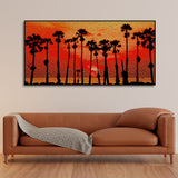 Beautiful Palm Tree on Sunset Canvas Wall Painting