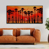 Palm Tree on Sunset Canvas Wall Painting