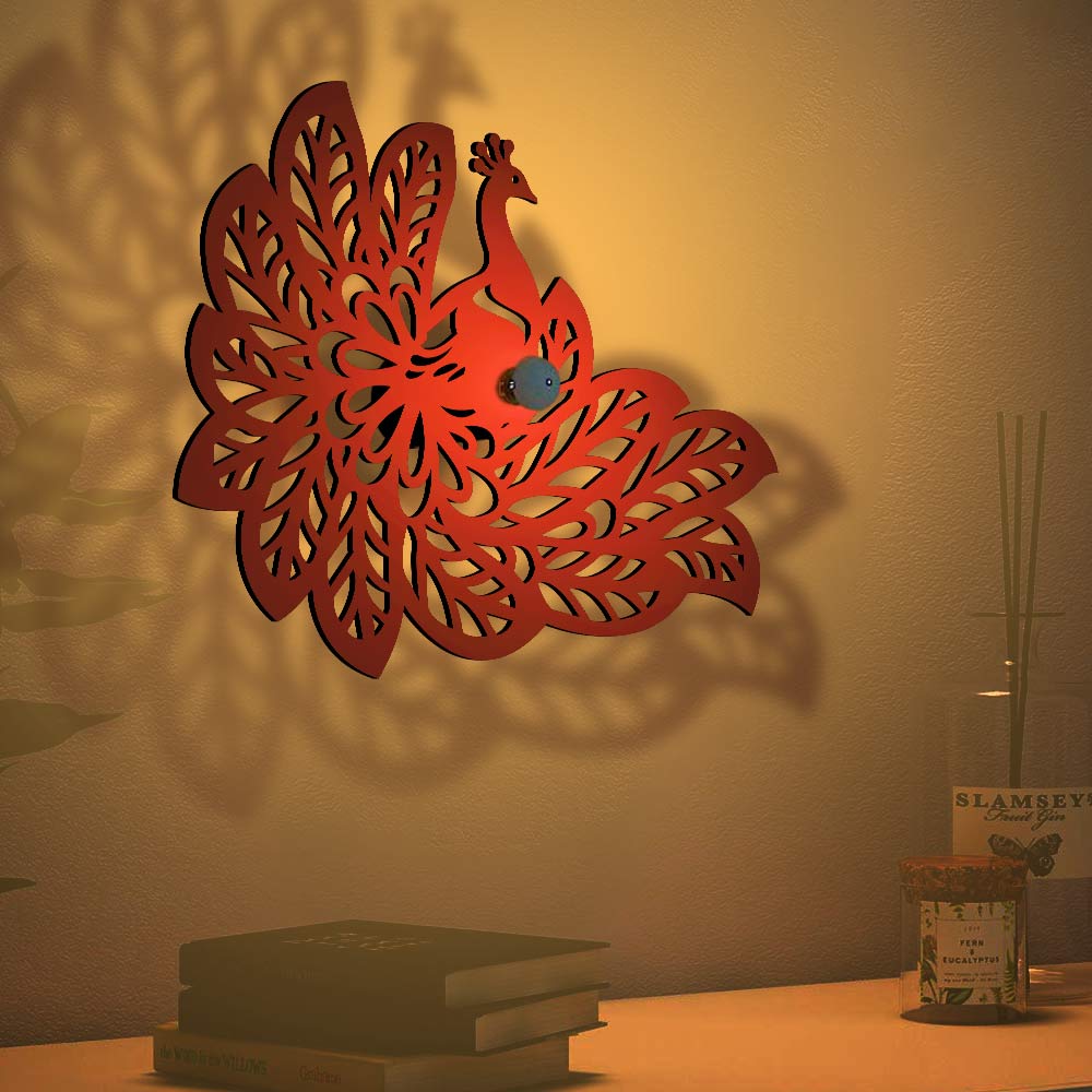 Beautiful Peacock Design Shadow Lamp