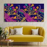Beautiful Peacock With Flower Art Canvas Wall Painting