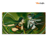 Beautiful Radha Playing with Flute Canvas Wall Painting