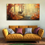 Deer in Forest Canvas Big Wall Painting