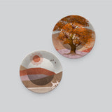 Mountain Landscape with Tree Hanging Plates of Two Pieces