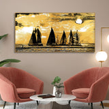 Beautiful Seascape with Boats Canvas Wall Painting