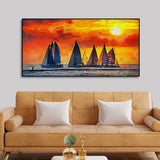  Seascape with Sunset Canvas Wall Painting