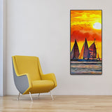 Beautiful Seascape with Sunset Wall Painting