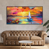  Ship in the Ocean Abstract Scenery Canvas Wall Painting