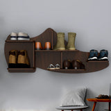 Beautiful Shoe Shape Designer Wooden Wall Shelf