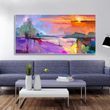 Beautiful Sunset View Abstract Art Canvas Wall Painting