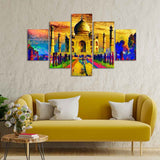 Taj Mahal Canvas Wall Painting Set of Five