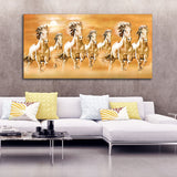  Vastu Seven Running Horses Canvas Wall Painting
