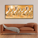 Beautiful Vastu Seven Running Horses Canvas Wall Painting