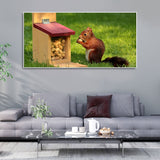 Beautiful Wall Painting of Squirrel Eating Food