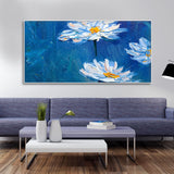 Beautiful White Flower Modern Design Premium Canvas Wall Painting