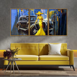  Car Floating Canvas Wall Painting Set of Three