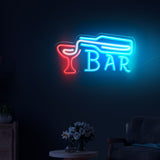 Beer Bar with Wine Bottle Neon Sign LED Light