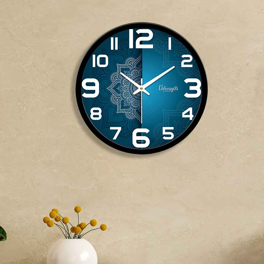 Blue Pattern Designer Wall Clock