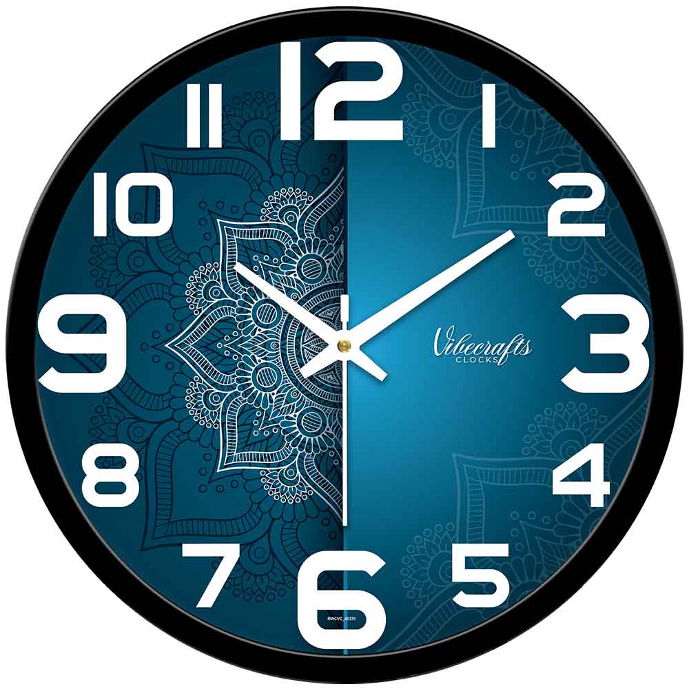 Blue Pattern Designer Wall Clock