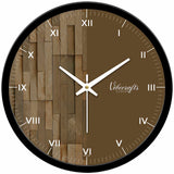 Brown Wooden Texture Printed Designer Wall Clock