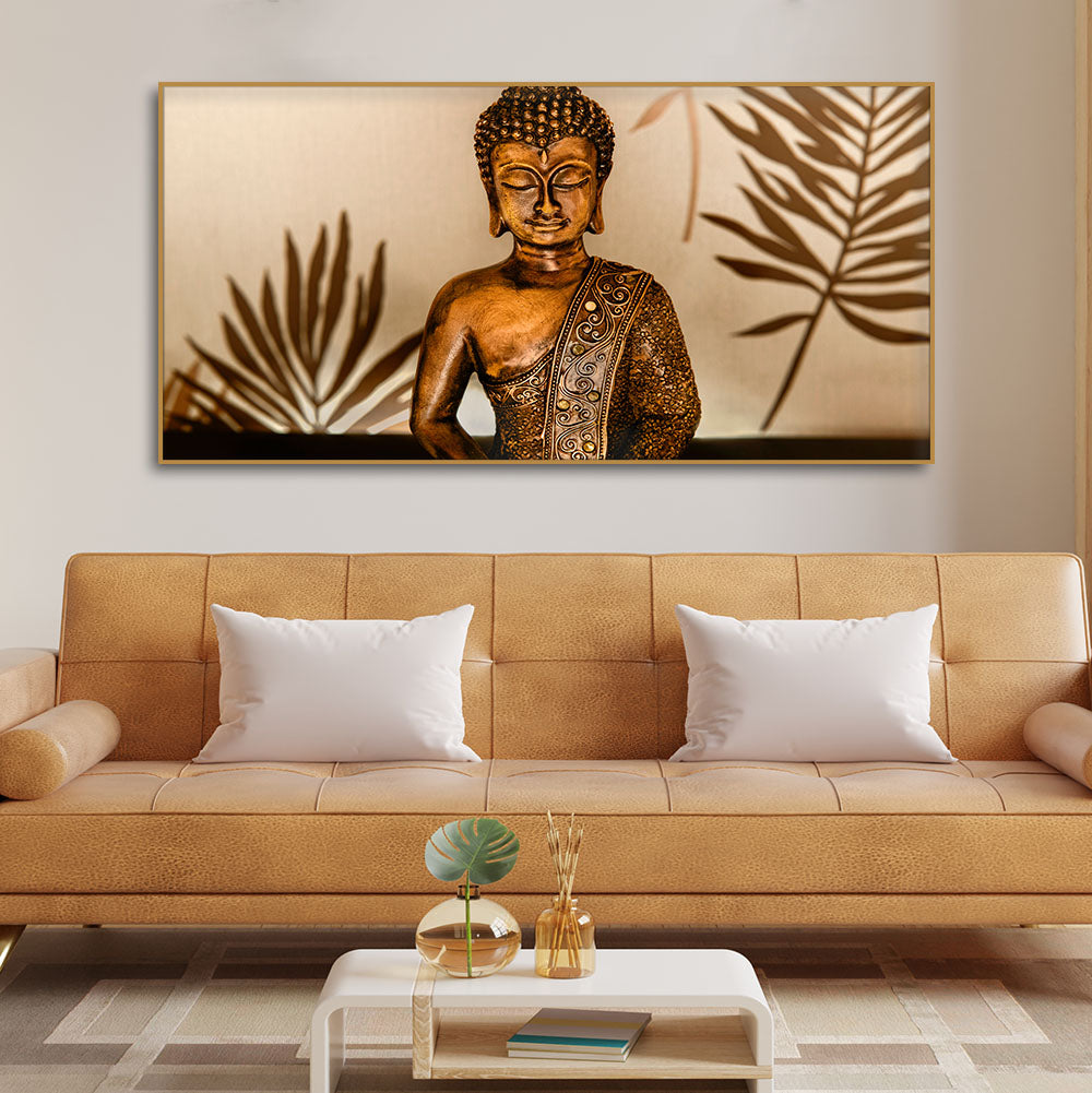 Buddha in Lotus Position with Serene Smile Wall Painting