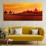 Camel Caravan Heading to Taj Mahal Canvas Wall Painting