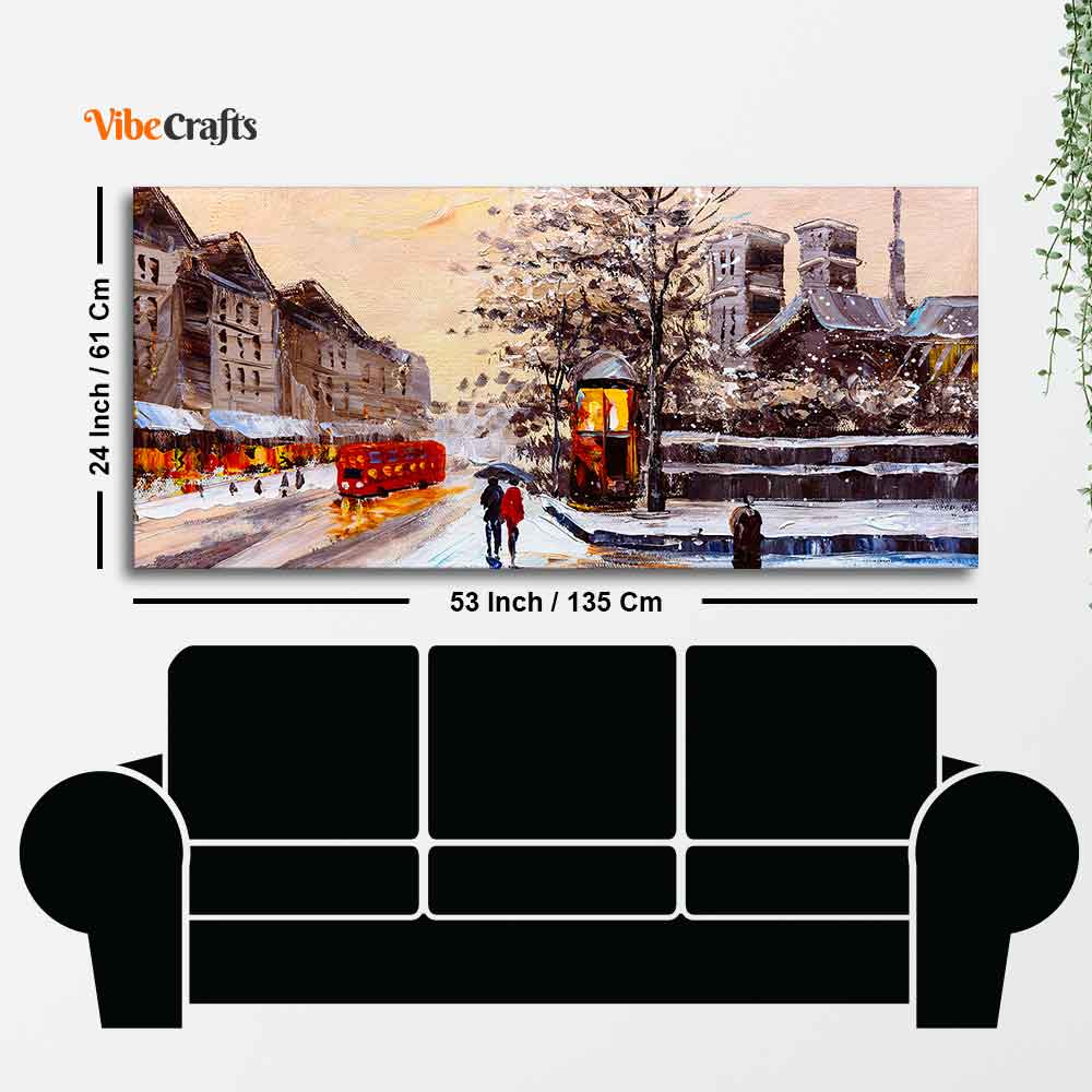 Canvas Wall Painting of Street view of London in Winters