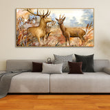 Canvas Wall Painting Pair of Deer in the Forest