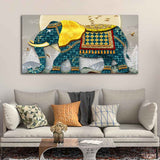 Classic and Royal Elephant With Golden Tusks wall Painting