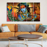 Classic Lord Krishna Premium Wall Painting of Five Pieces