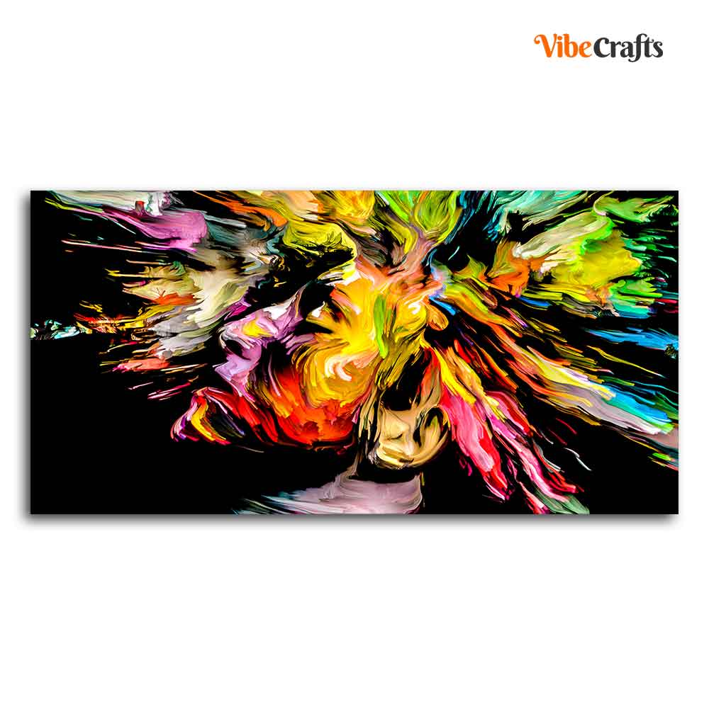 Colorful Abstract Human Head Wall Painting