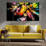 Colorful Abstract Human Head Wall Painting of Five Pieces