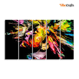 Colorful Abstract Human Head Wall Painting of Five Pieces