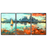 Ship Floating Wall Painting Set of 3