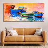 Colorful Boats in Canvas Wall Painting
