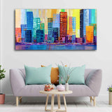 Colorful City Skyline Premium Wall Painting