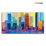 Colorful City Skyline Premium Wall Painting